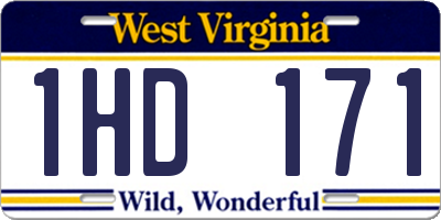 WV license plate 1HD171
