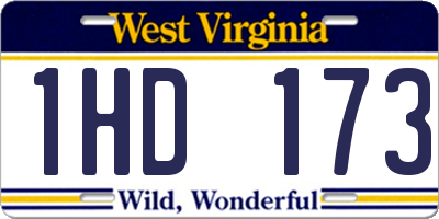 WV license plate 1HD173