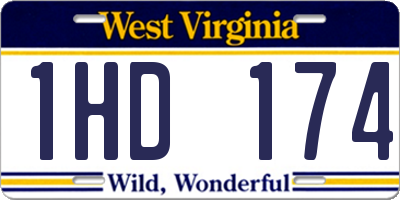WV license plate 1HD174