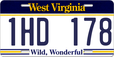 WV license plate 1HD178