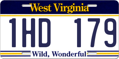 WV license plate 1HD179