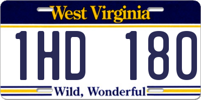 WV license plate 1HD180