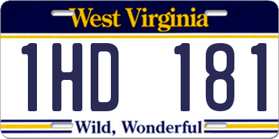 WV license plate 1HD181