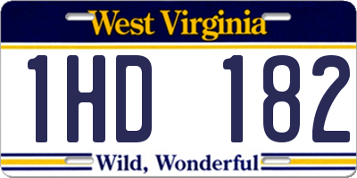 WV license plate 1HD182