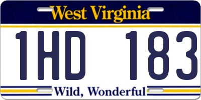WV license plate 1HD183