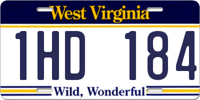 WV license plate 1HD184