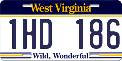 WV license plate 1HD186