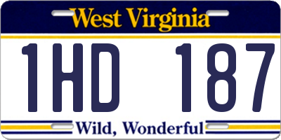 WV license plate 1HD187