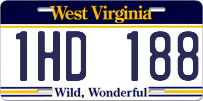 WV license plate 1HD188