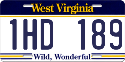 WV license plate 1HD189