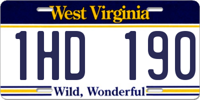 WV license plate 1HD190