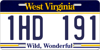 WV license plate 1HD191