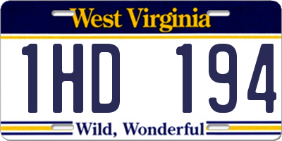WV license plate 1HD194
