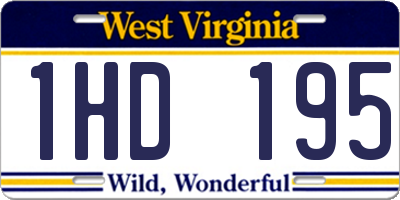WV license plate 1HD195