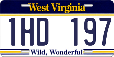 WV license plate 1HD197