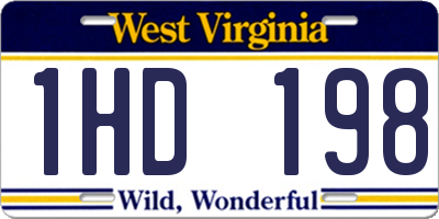 WV license plate 1HD198