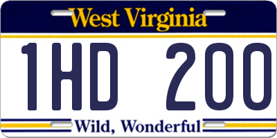 WV license plate 1HD200