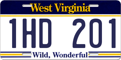 WV license plate 1HD201