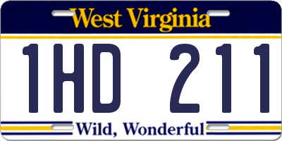 WV license plate 1HD211