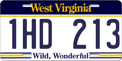 WV license plate 1HD213
