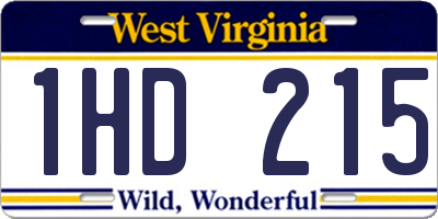 WV license plate 1HD215