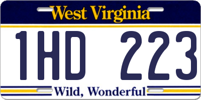 WV license plate 1HD223