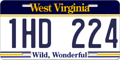 WV license plate 1HD224