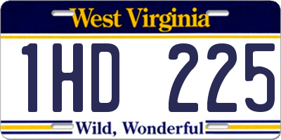 WV license plate 1HD225