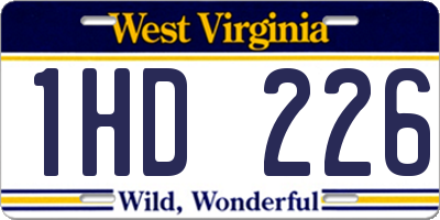 WV license plate 1HD226