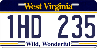 WV license plate 1HD235