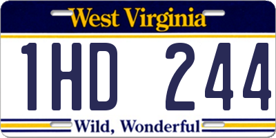 WV license plate 1HD244