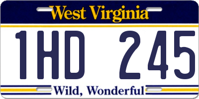 WV license plate 1HD245