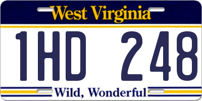 WV license plate 1HD248