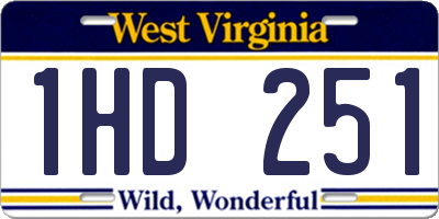 WV license plate 1HD251
