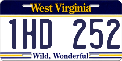 WV license plate 1HD252