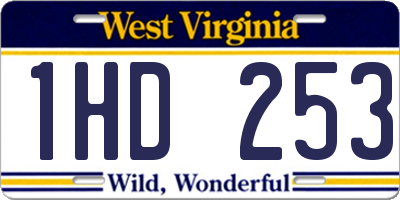 WV license plate 1HD253