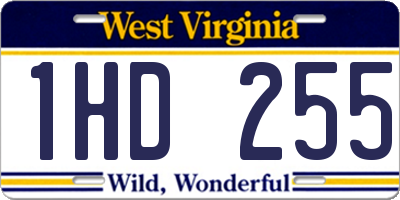 WV license plate 1HD255