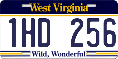 WV license plate 1HD256
