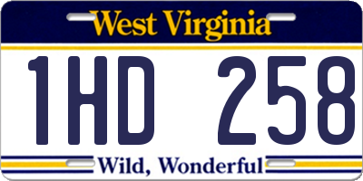 WV license plate 1HD258