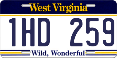 WV license plate 1HD259