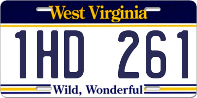 WV license plate 1HD261