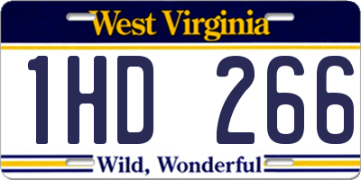 WV license plate 1HD266