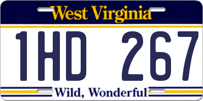 WV license plate 1HD267