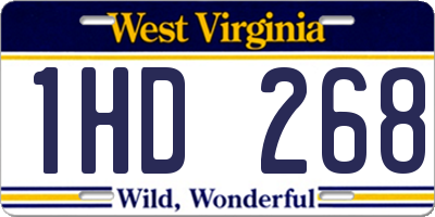 WV license plate 1HD268