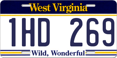 WV license plate 1HD269