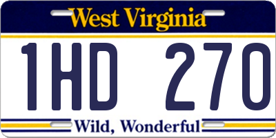 WV license plate 1HD270