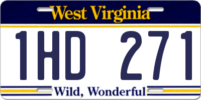 WV license plate 1HD271
