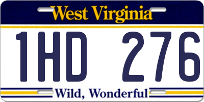 WV license plate 1HD276