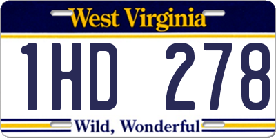 WV license plate 1HD278