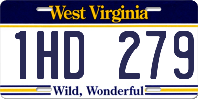 WV license plate 1HD279
